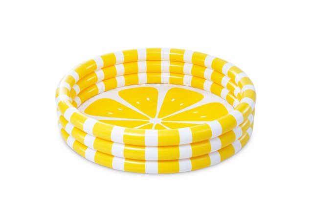 INTEX Zesty Lemon Inflatable Pool – Realistic Citrus Graphic 3-Ring Wading Pool for Refreshing Summer Fun