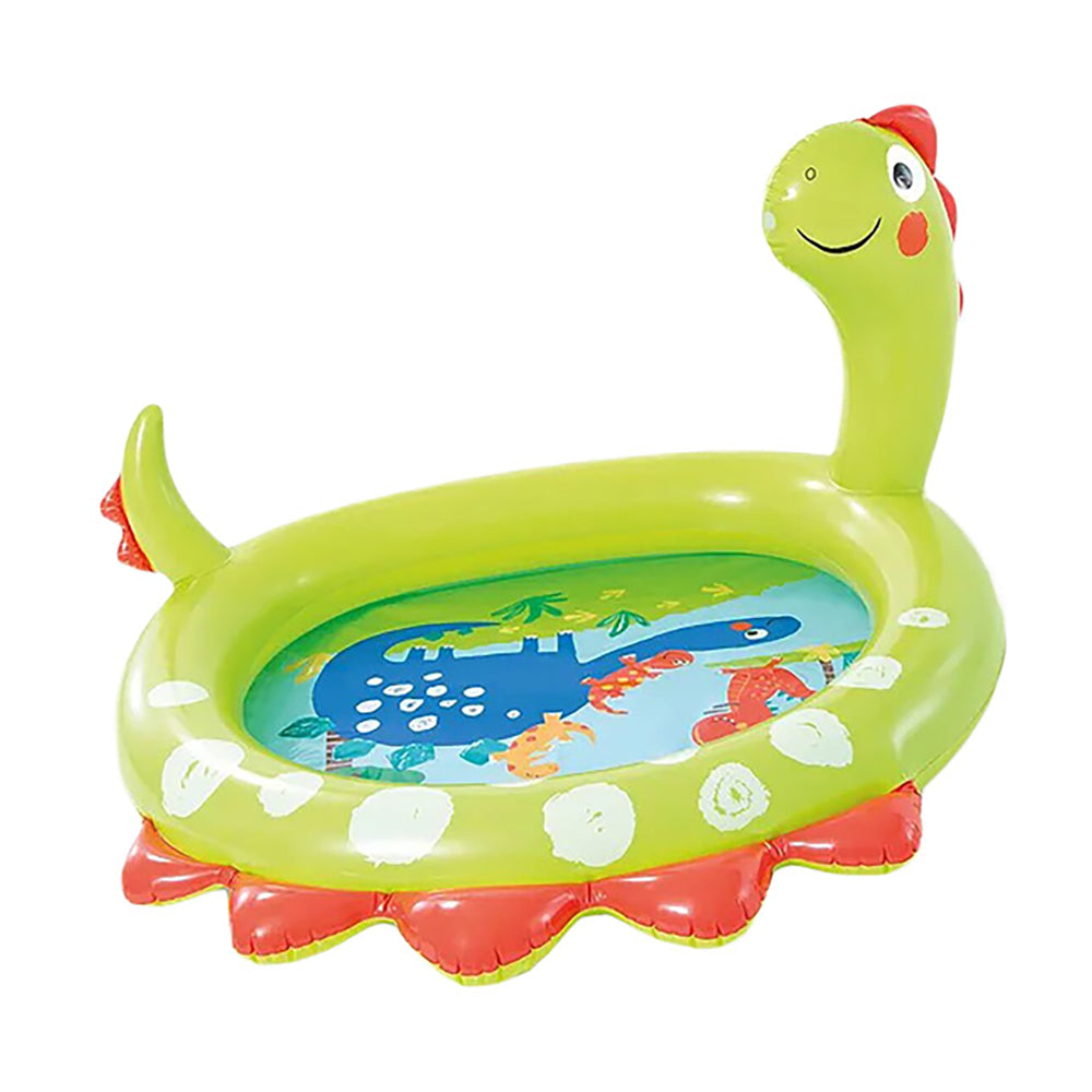 INTEX Inflatable Dinosaur Spray Pool – Prehistoric Splash Pad with Built-in Water Sprayer and Padded Floor