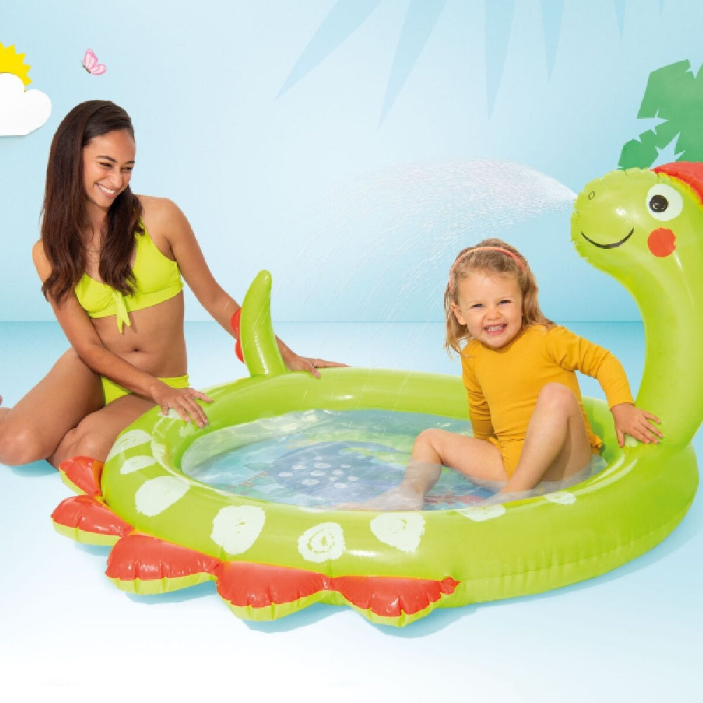 INTEX Inflatable Dinosaur Spray Pool – Prehistoric Splash Pad with Built-in Water Sprayer and Padded Floor - Image 4
