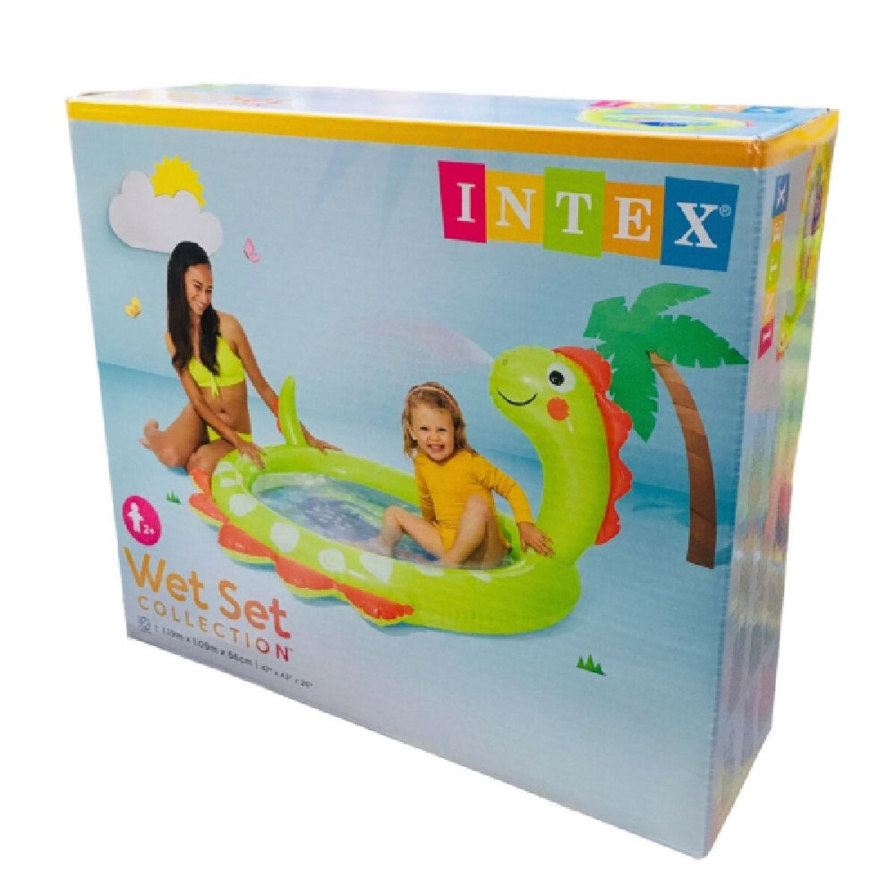 INTEX Inflatable Dinosaur Spray Pool – Prehistoric Splash Pad with Built-in Water Sprayer and Padded Floor - Image 6