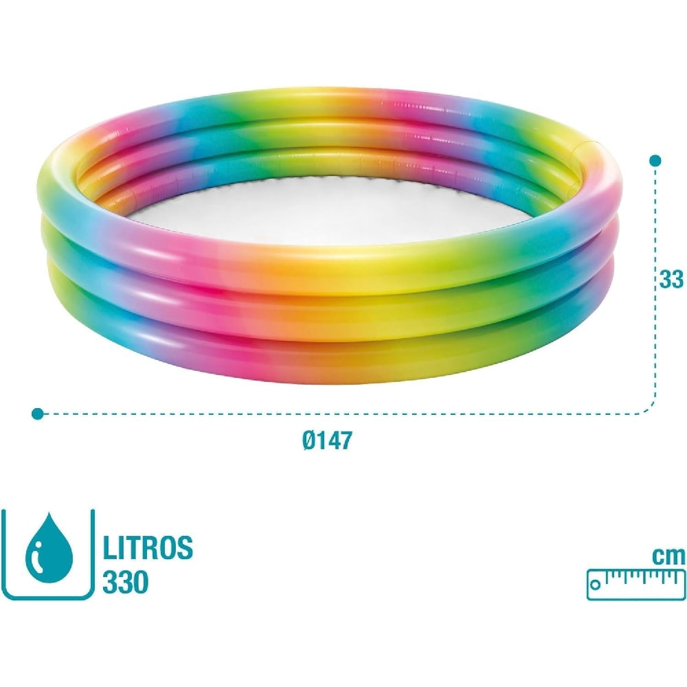 INTEX Wild Geometry 3-Ring Inflatable Pool – Vibrant Colorful Patterned Backyard Splash Pool for Toddlers - Image 3