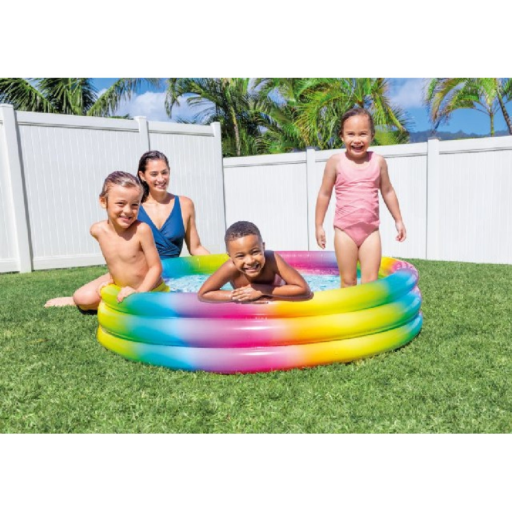 INTEX Wild Geometry 3-Ring Inflatable Pool – Vibrant Colorful Patterned Backyard Splash Pool for Toddlers - Image 4