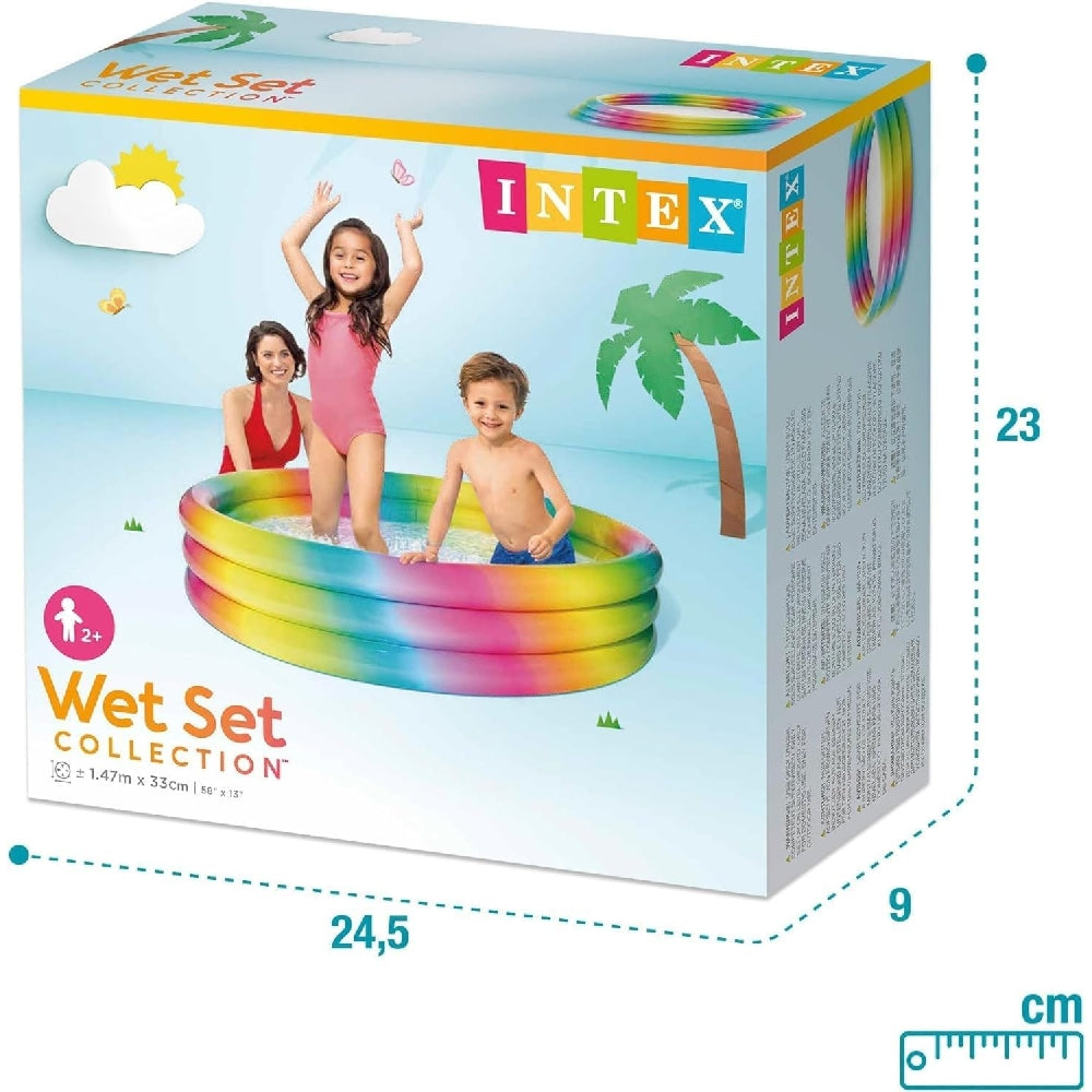 INTEX Wild Geometry 3-Ring Inflatable Pool – Vibrant Colorful Patterned Backyard Splash Pool for Toddlers - Image 5