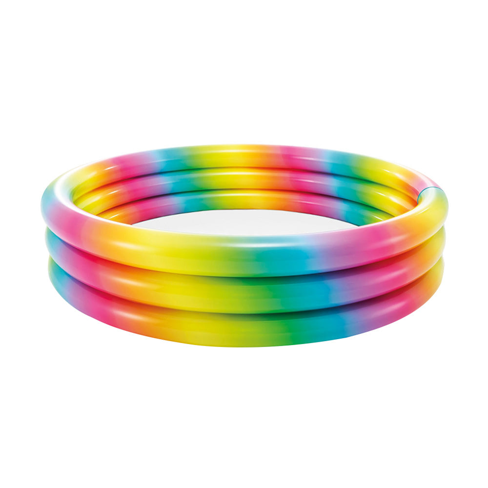 INTEX Wild Geometry 3-Ring Swimming Pool – Vibrant Patterned Inflatable Backyard Pool for Kids