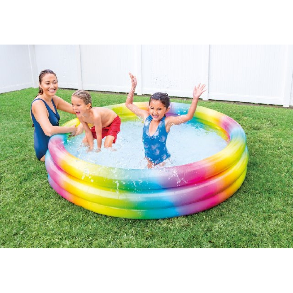 INTEX Wild Geometry 3-Ring Swimming Pool – Vibrant Patterned Inflatable Backyard Pool for Kids - Image 3