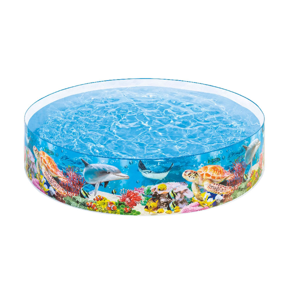 INTEX Shapeset Reef Swimming Pool – Fun Geometric Patterned Inflatable Splash Pool for Toddlers