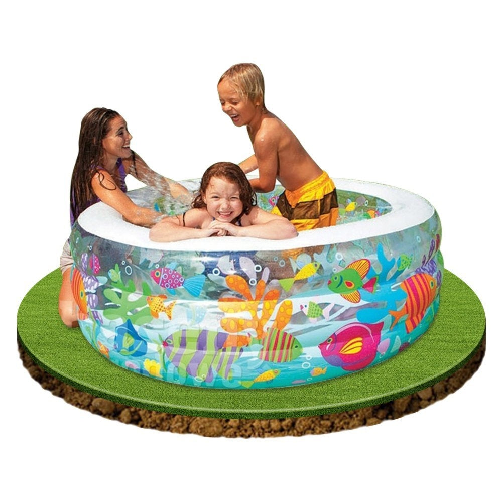 INTEX Aquarium Inflatable Pool – 5ft Square Padded Floor Splash Pool with Artistic Marine Graphics - Image 2