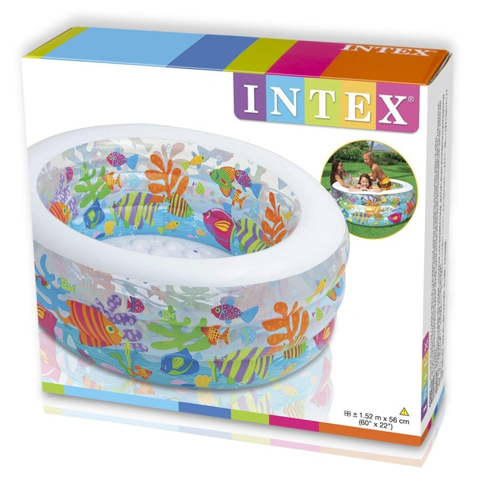 INTEX Aquarium Inflatable Pool – 5ft Square Padded Floor Splash Pool with Artistic Marine Graphics - Image 3