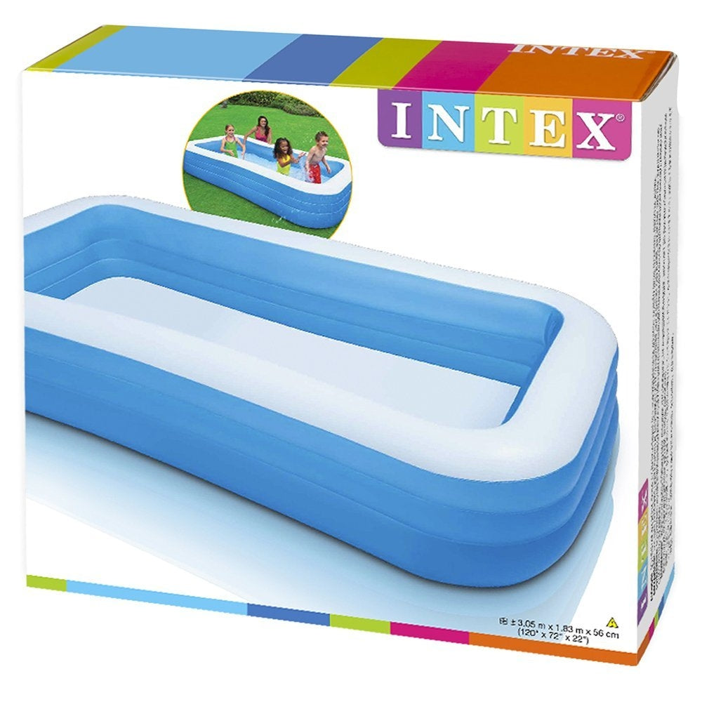 INTEX 10ft Classic Swim Center Family Pool – Deluxe Rectangular Inflatable Pool with Double Valve System - Image 3