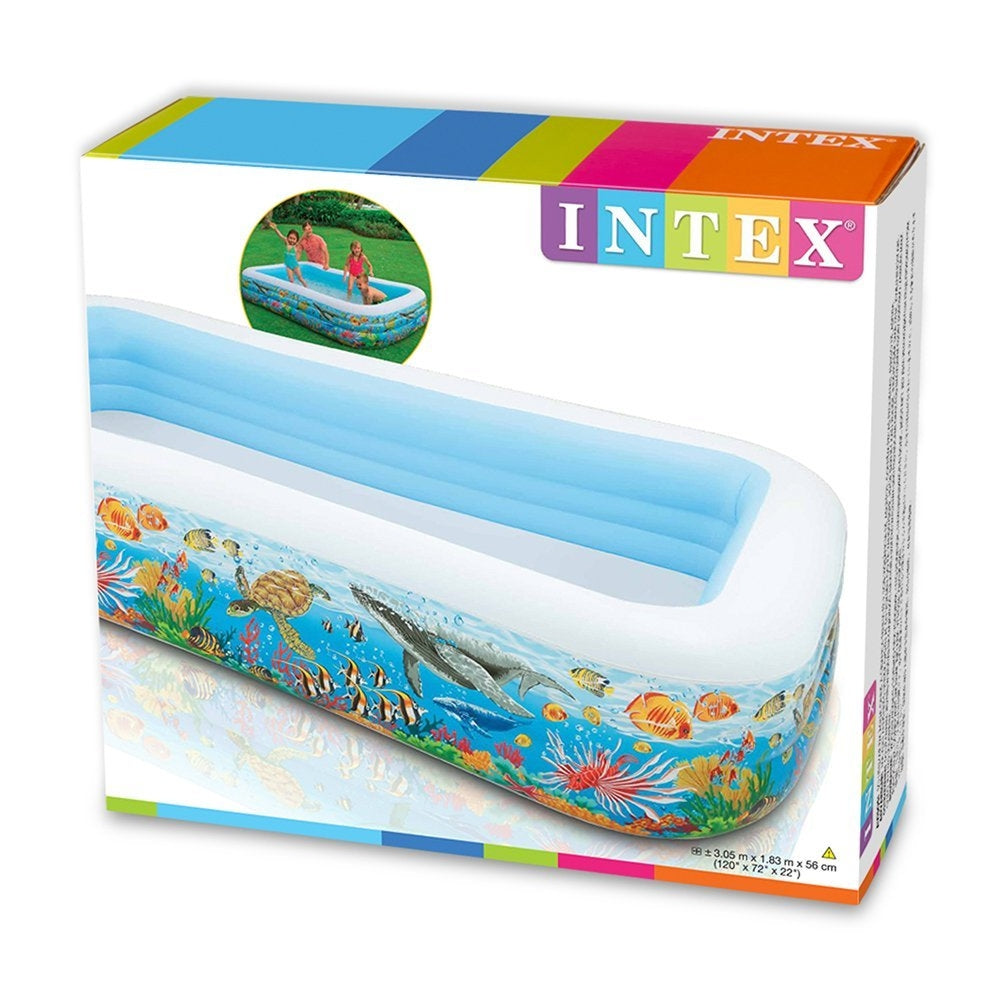 INTEX Tropical Reef Family Inflatable Pool – Extra-Large 10ft Backyard Splash Pool with Colorful Sea Life Art - Image 3