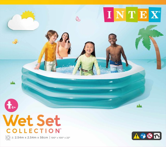 INTEX 10ft Octagonal Family Pool – Wide-Wall Inflatable Backyard Lounge Pool for Supervised Child Play - Image 3