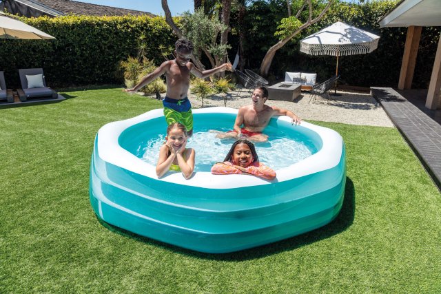 INTEX 10ft Octagonal Family Pool – Wide-Wall Inflatable Backyard Lounge Pool for Supervised Child Play - Image 2