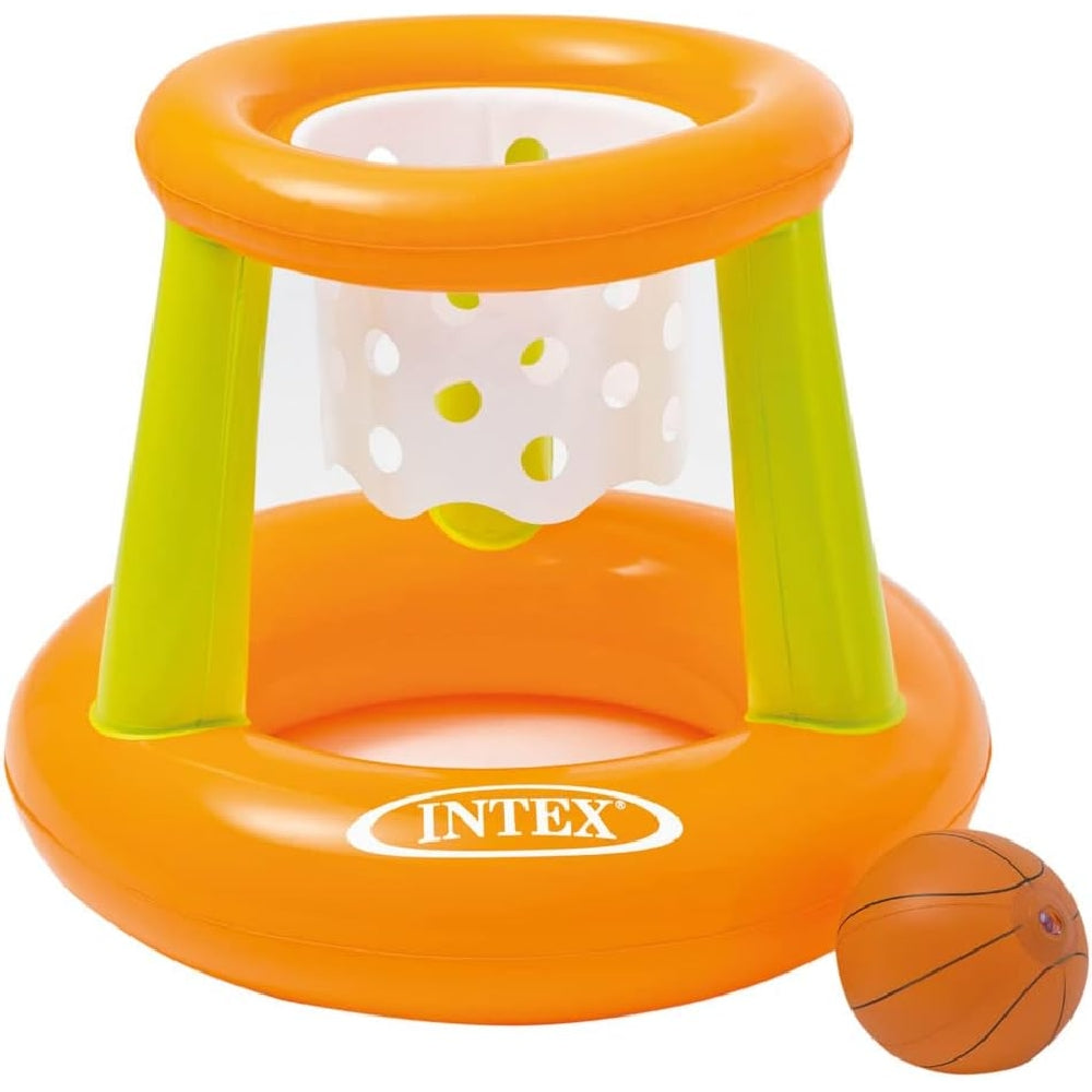 INTEX Floating Hoops Inflatable Basketball Game – Water-Based Sports Set with Net and Inflatable Ball