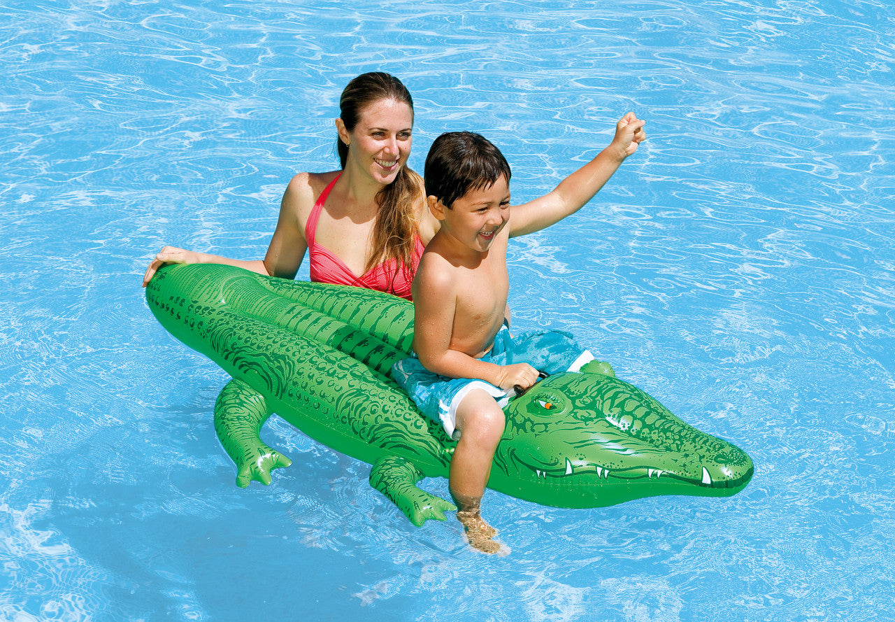 INTEX Gator Ride-On Inflatable Float – Realistic Crocodile Graphics with Heavy-Duty Safety Handles - Image 4
