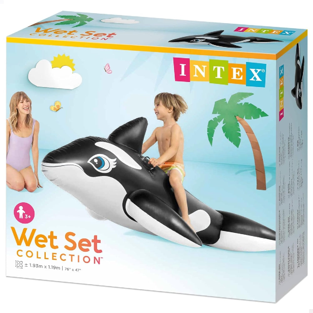 INTEX Blue Whale Ride-On Pool Float – Realistic 3D Whale Inflatable with Sturdy Stability Handles - Image 4