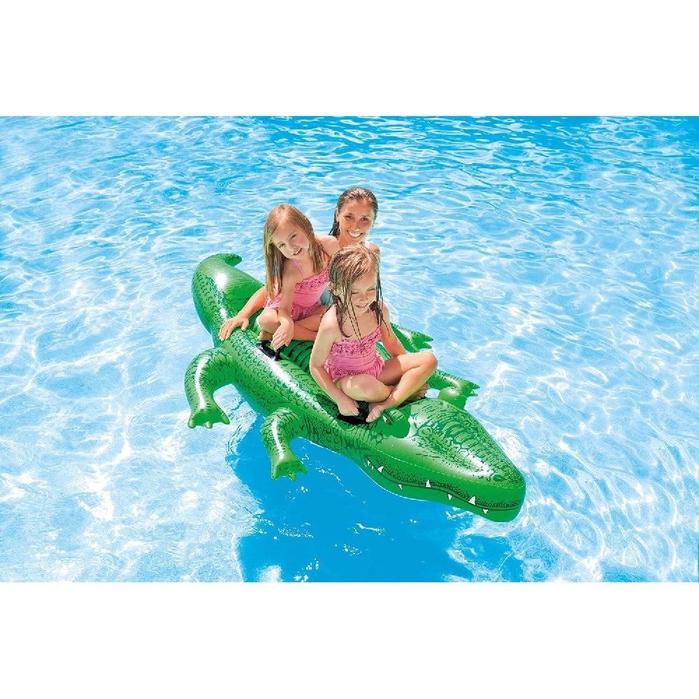INTEX Giant Gator Ride-On Pool Float – Realistic Alligator Graphics Inflatable Water Toy with Safety Handles - Image 2