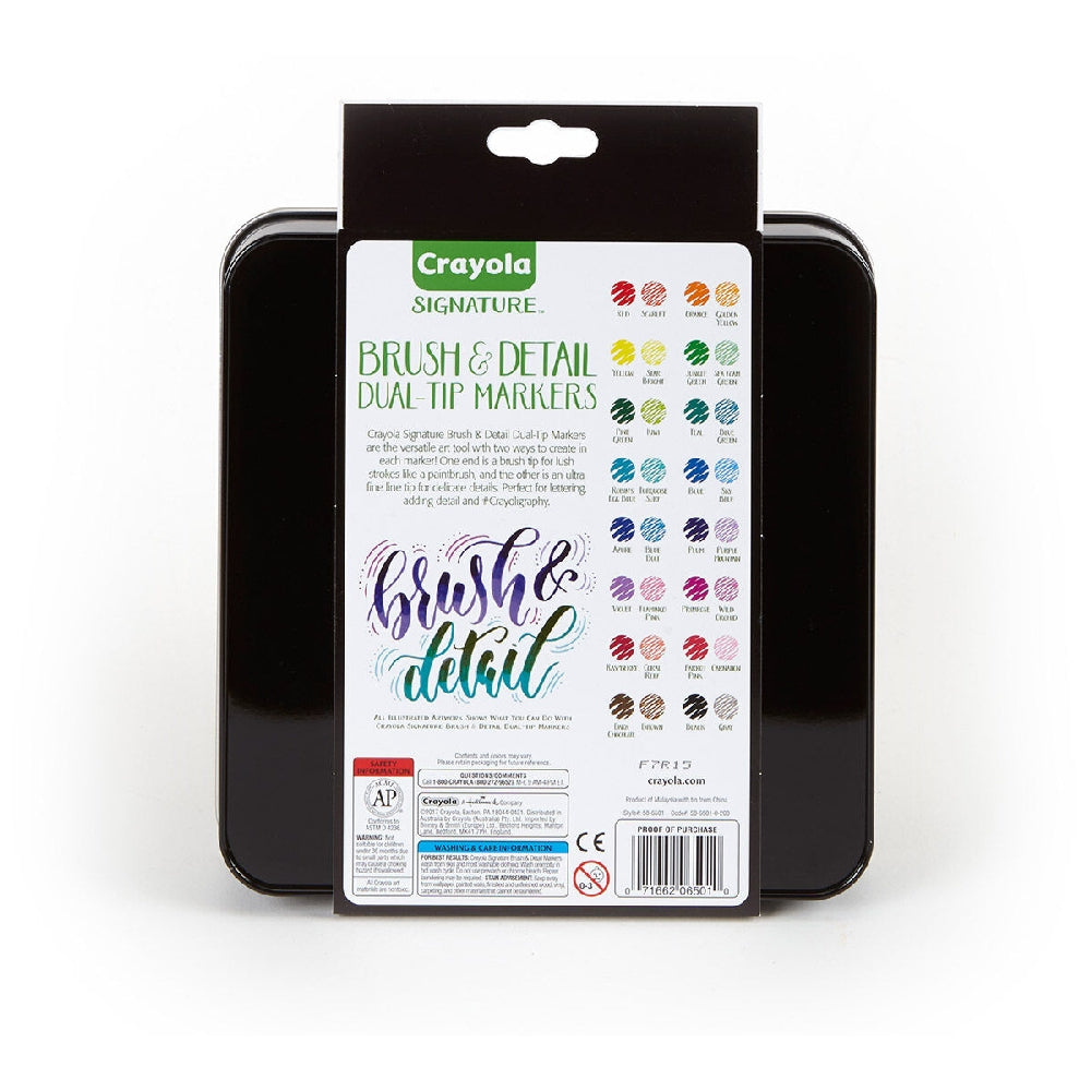 CRAYOLA LLC Crayola Signature Brush & Detail Dual-Tip Markers Unisex, 9+ Years, Pack of 16 - Image 3