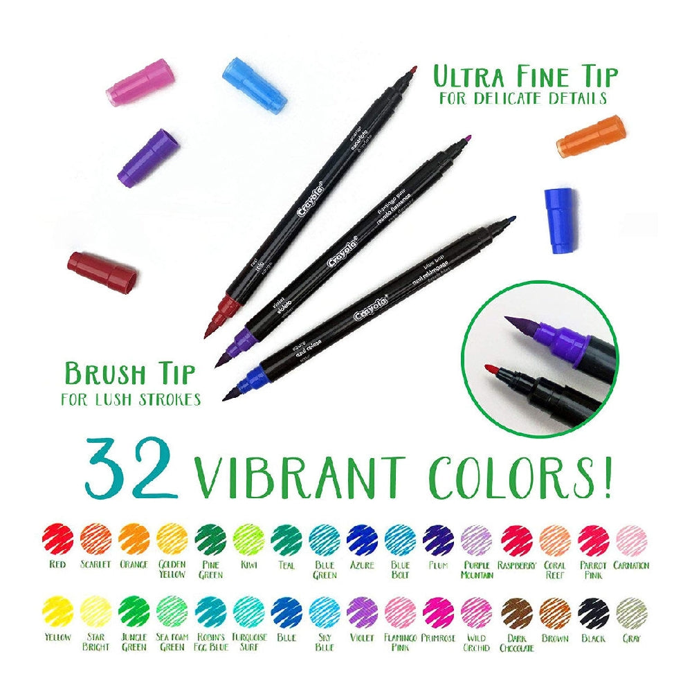 CRAYOLA LLC Crayola Signature Brush & Detail Dual-Tip Markers Unisex, 9+ Years, Pack of 16 - Image 5