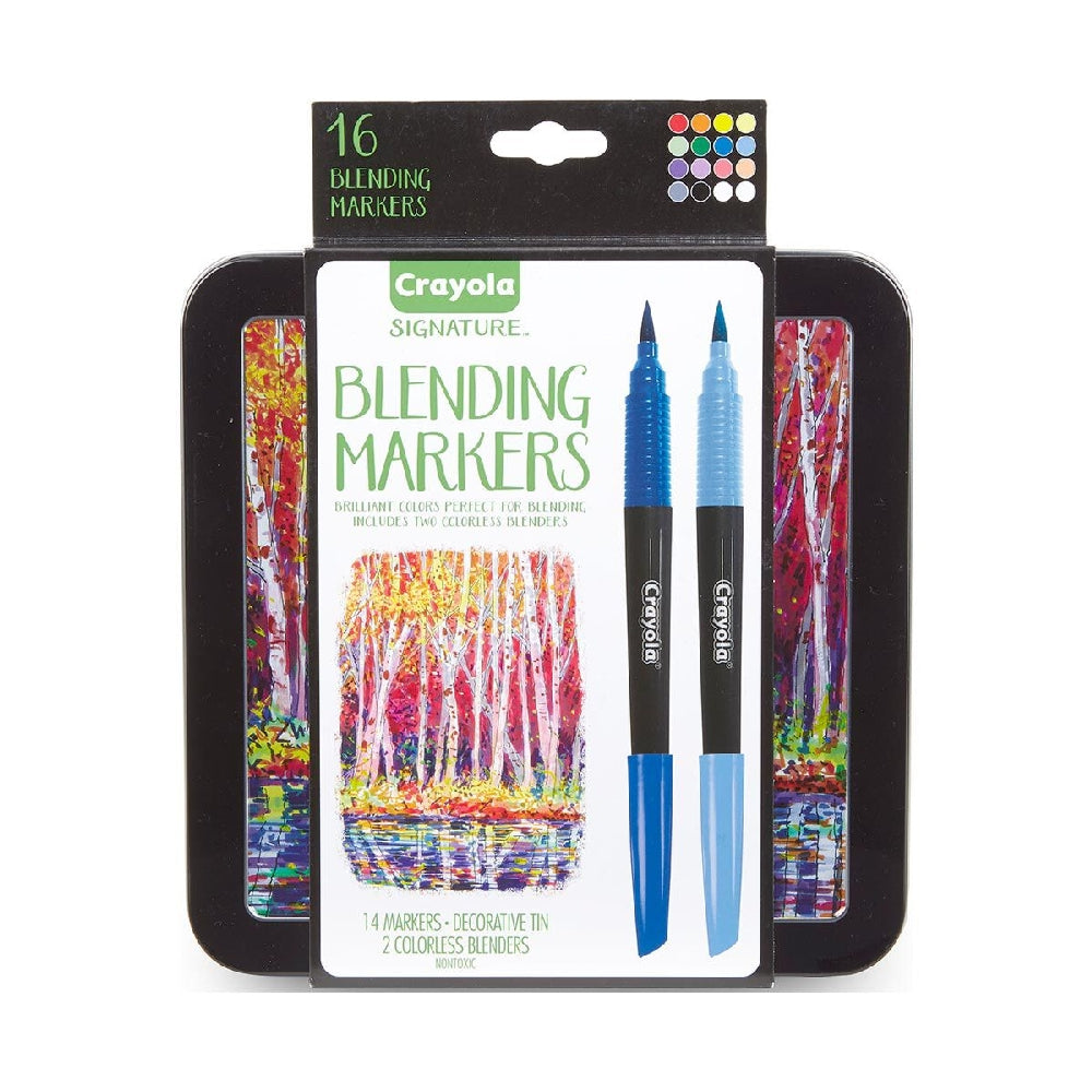 CRAYOLA LLC Crayola Signature Blending Markers with Tin Unisex, 9+ Years, Pack of 16 - Image 2