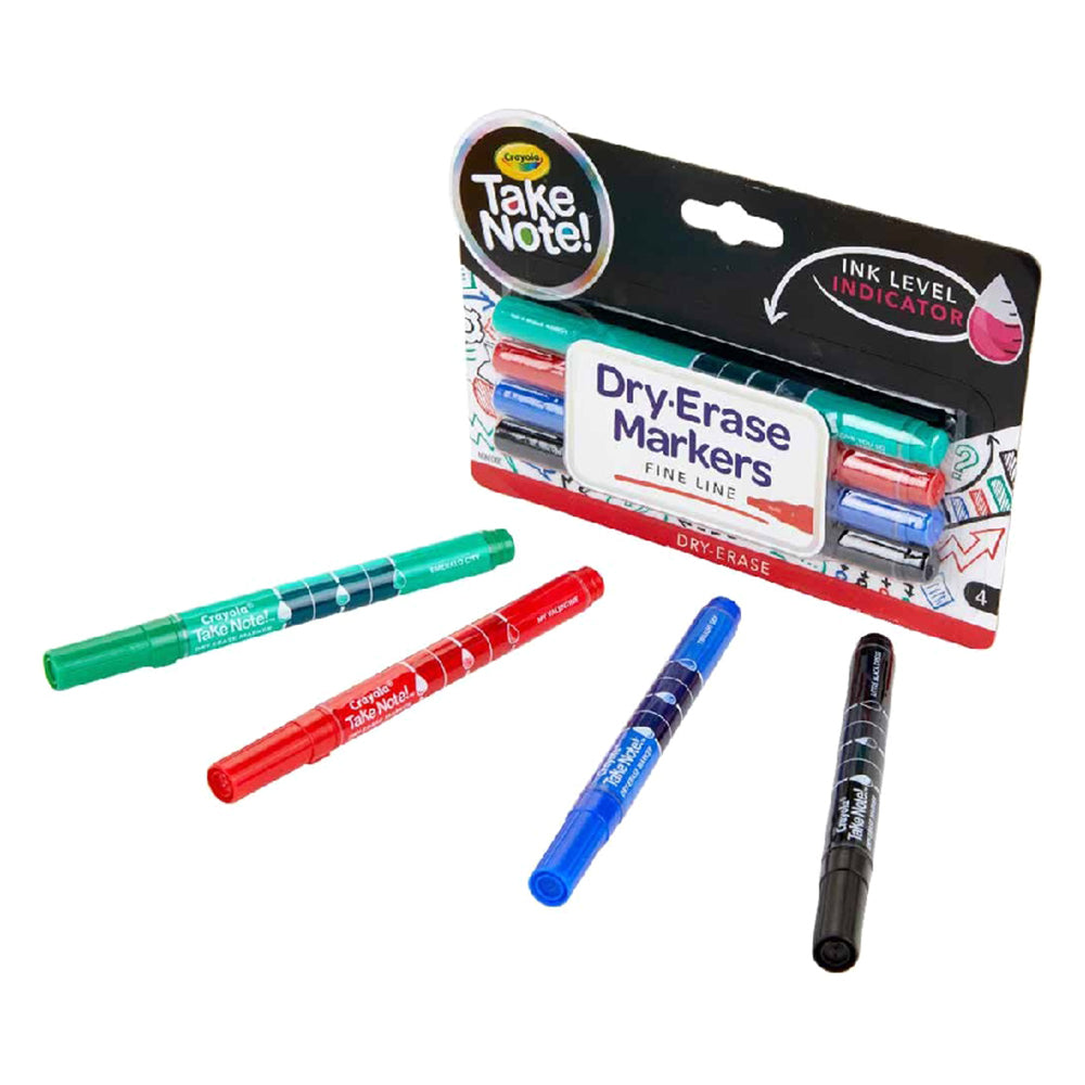 CRAYOLA LLC Crayola Take Note Low Odor Dry Erase Markers Unisex, 10+ Years, Pack of 4