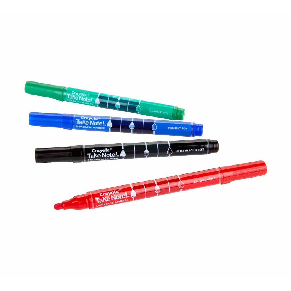 CRAYOLA LLC Crayola Take Note Low Odor Dry Erase Markers Unisex, 10+ Years, Pack of 4 - Image 2