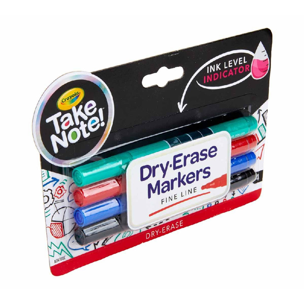 CRAYOLA LLC Crayola Take Note Low Odor Dry Erase Markers Unisex, 10+ Years, Pack of 4 - Image 4