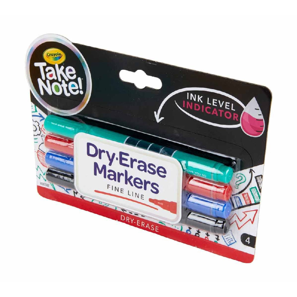 CRAYOLA LLC Crayola Take Note Low Odor Dry Erase Markers Unisex, 10+ Years, Pack of 4 - Image 5