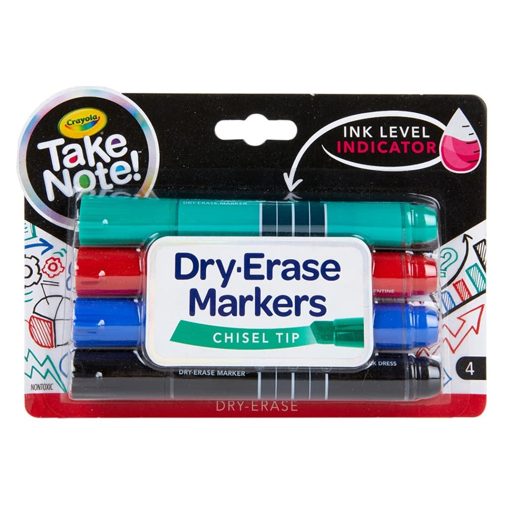 CRAYOLA LLC Crayola Take Note Chisel Tip Dry Erase Markers Unisex, 10+ Years, Pack of 4 - Image 3