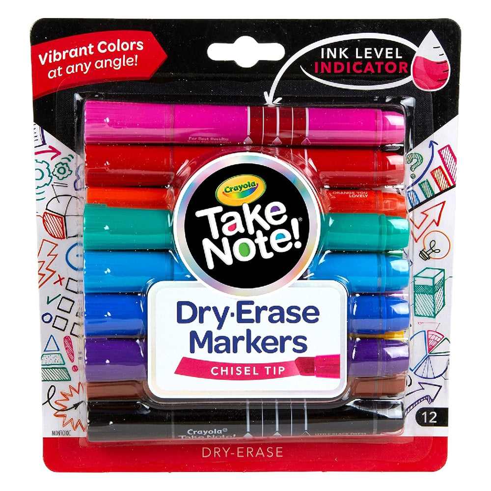 CRAYOLA LLC Crayola Take Note Dry Erase Markers Unisex, 10+ Years, Pack of 12