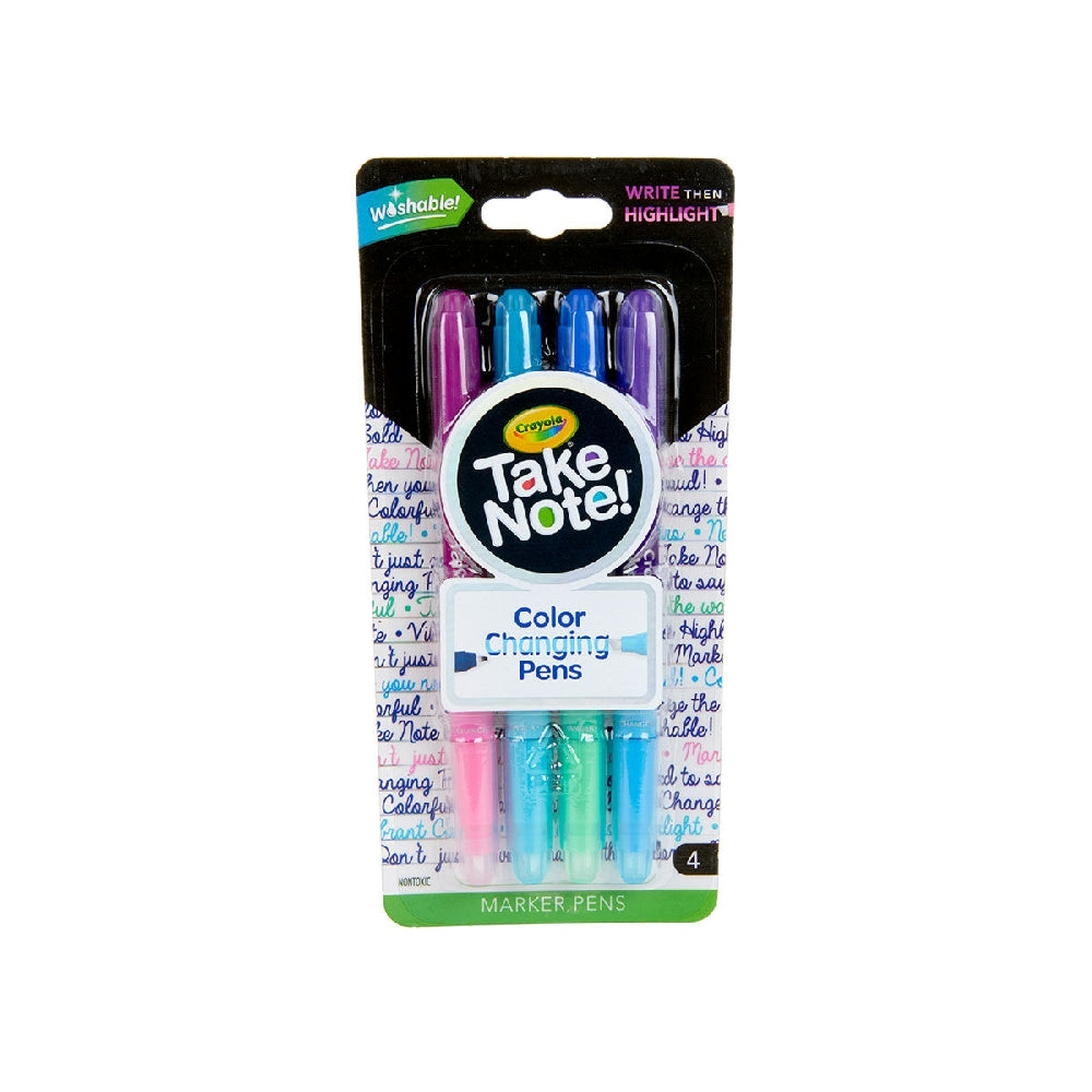 CRAYOLA LLC Crayola Take Note Dual Ended Colour Changing Pens Unisex, 11-12 Years, Pack of 4