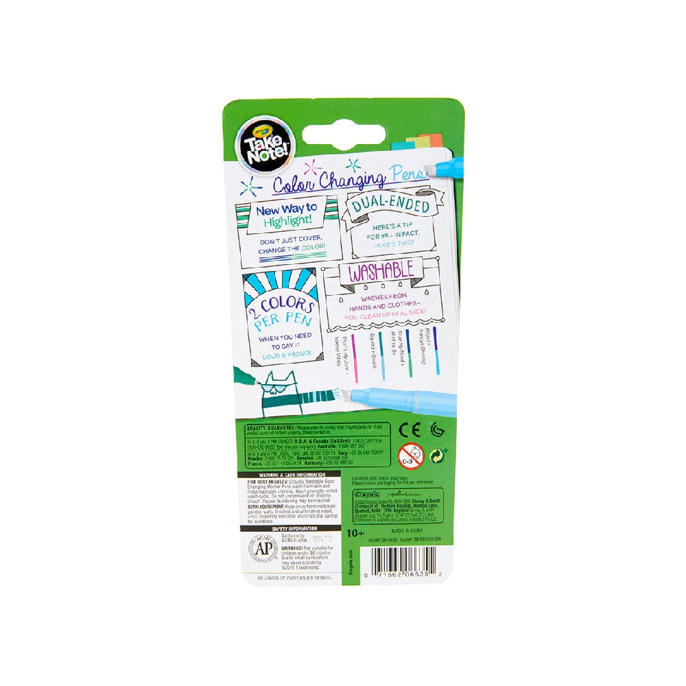 CRAYOLA LLC Crayola Take Note Dual Ended Colour Changing Pens Unisex, 11-12 Years, Pack of 4 - Image 5