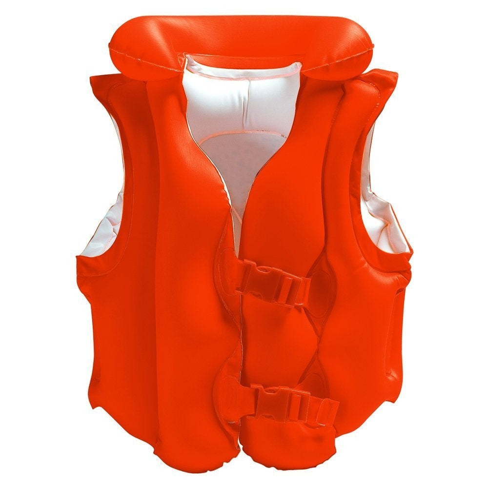 INTEX Deluxe Inflatable Swim Vest – Step 2 Water Confidence Aid with 3 Air Chambers & Quick-Release Buckles