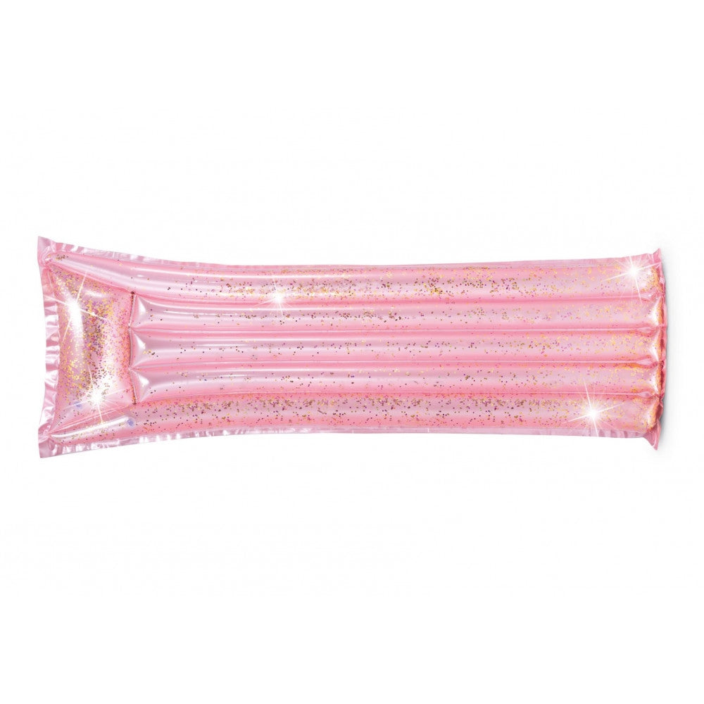 INTEX Pink Glitter Inflatable Mat – Sparkling Iridescent Floating Water Lounge for Summer Photography (13+) - Image 2