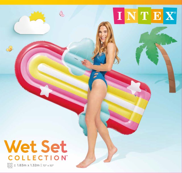 INTEX Rainbow Cloud Inflatable Floating Mat – Vibrant Multicolor Summer Water Lounge for Kids - Image 3