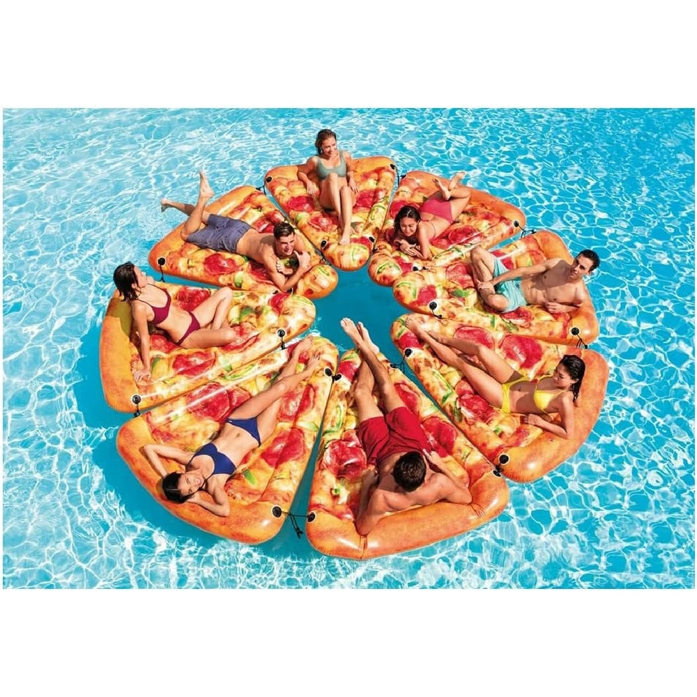 INTEX Giant Inflatable Pizza Slice Mat – Photorealistic Pizza Float with Bungee Connectors to Form a Whole Pie - Image 3