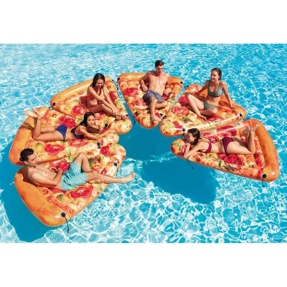 INTEX Giant Inflatable Pizza Slice Mat – Photorealistic Pizza Float with Bungee Connectors to Form a Whole Pie - Image 4