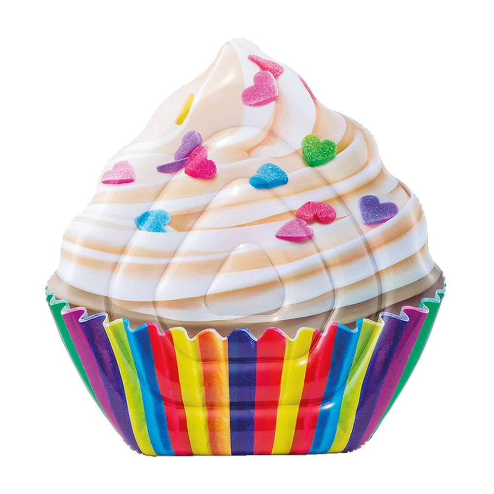 INTEX Realistic Cupcake Inflatable Mat – Sweet-Treat Themed Water Lounge with Detailed Frosting Print
