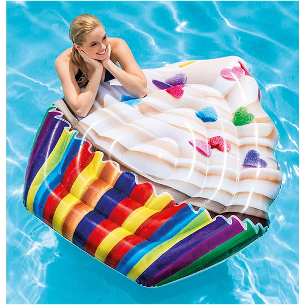INTEX Realistic Cupcake Inflatable Mat – Sweet-Treat Themed Water Lounge with Detailed Frosting Print - Image 2