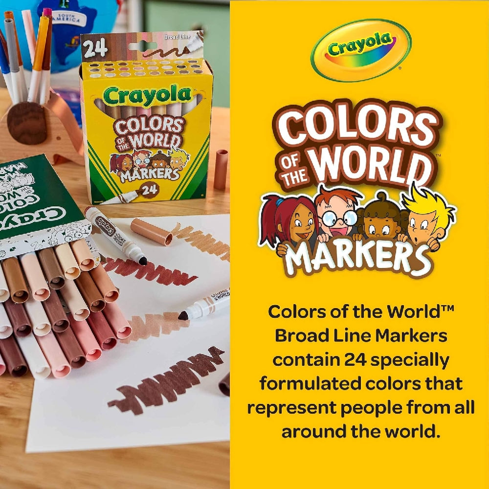 CRAYOLA LLC Crayola Colours of the World Washable Markers Unisex, 3+ Years, Pack of 24 - Image 5