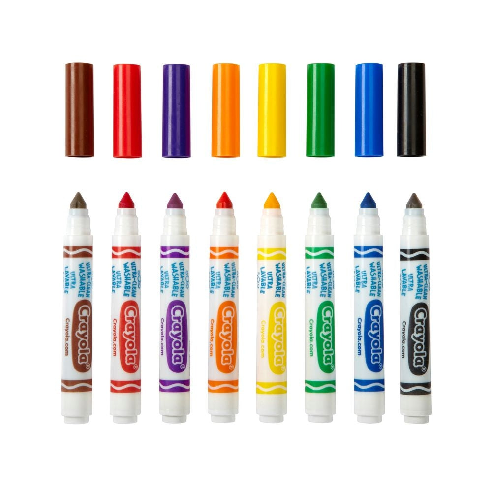 CRAYOLA LLC Crayola Ultra-Clean Washable Broad Line Markers – 8 Count, Color Max Ink - Image 2