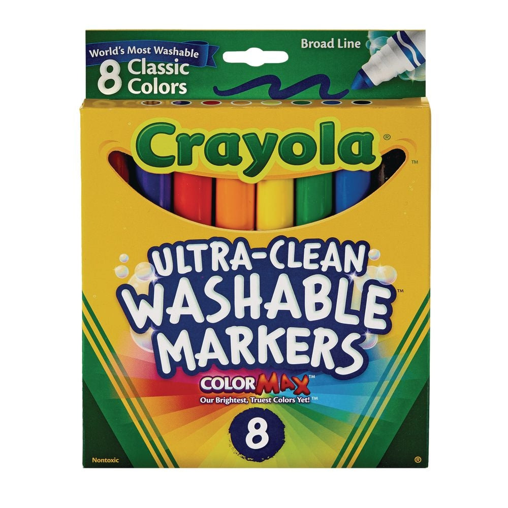 CRAYOLA LLC Crayola Ultra-Clean Washable Broad Line Markers – 8 Count, Color Max Ink - Image 4