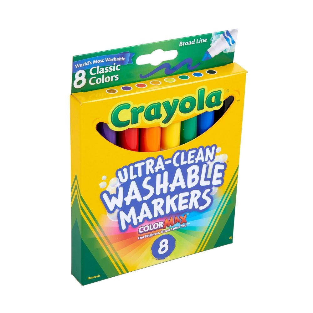 CRAYOLA LLC Crayola Ultra-Clean Washable Broad Line Markers – 8 Count, Color Max Ink - Image 5