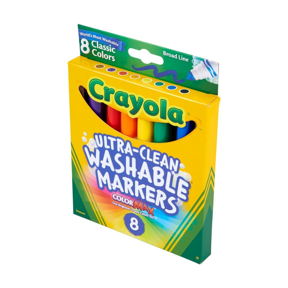 CRAYOLA LLC Crayola Ultra-Clean Washable Broad Line Markers – 8 Count, Color Max Ink - Image 6