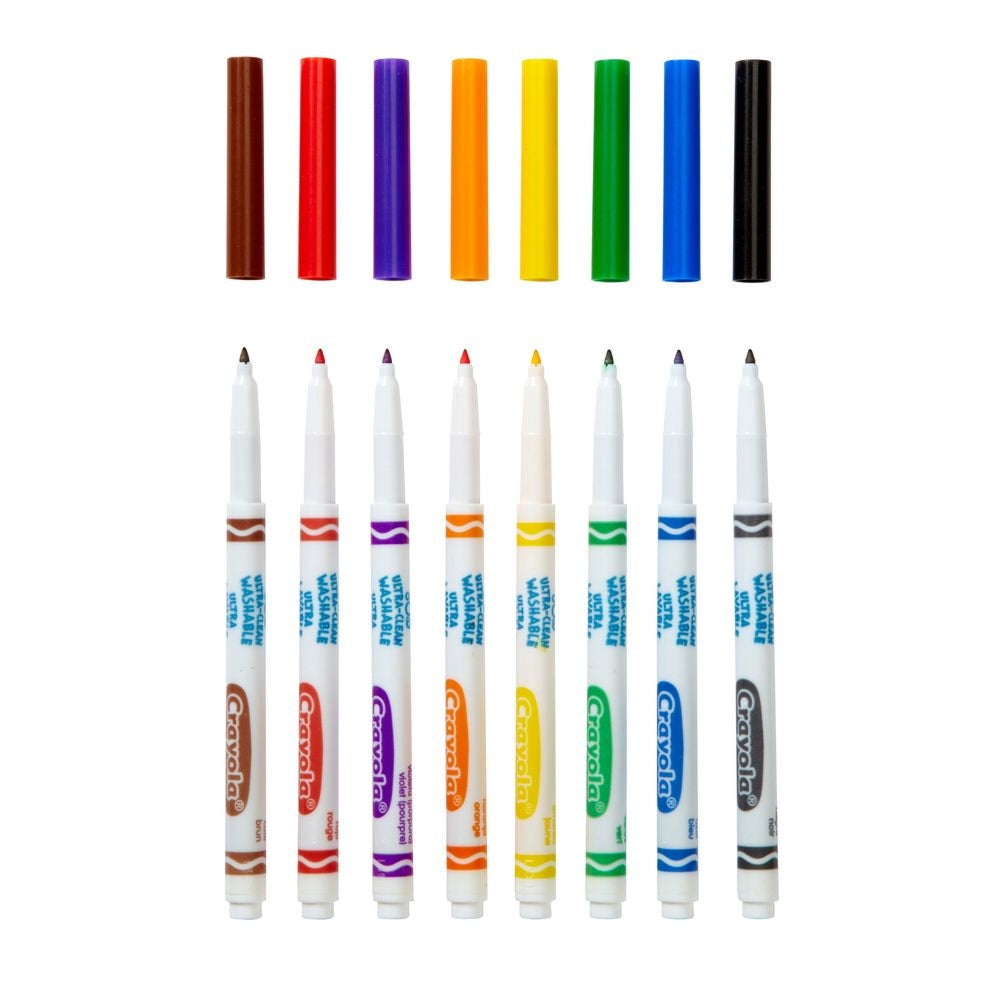 CRAYOLA LLC Crayola Ultra-Clean Washable Fine Liner Markers Unisex, 3-4 Years, Pack of 8 - Image 2