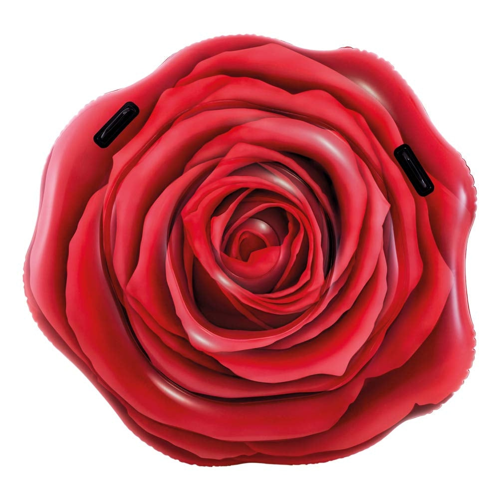 INTEX Red Rose Realistic Inflatable Mat – Large Flower-Shaped Floating Lounge for Photography and Relaxation