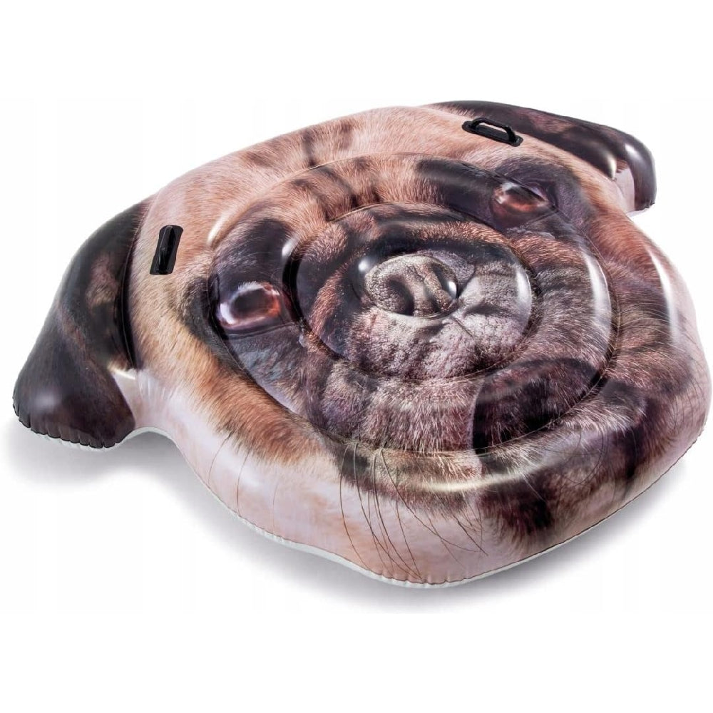 INTEX Playful Pug Inflatable Island Float – Oversized Realistic Dog Face Water Lounge for Pet Lovers - Image 2
