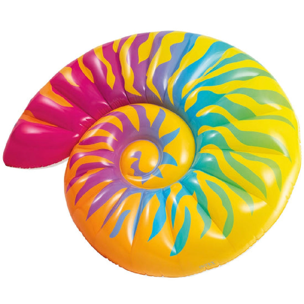 INTEX Rainbow Seashell Inflatable Float – Iridescent Glitter Shell Swim Lounge for Fashionable Pool Play (13+)