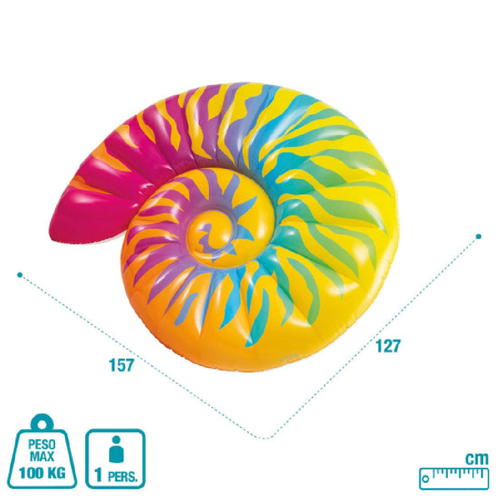 INTEX Rainbow Seashell Inflatable Float – Iridescent Glitter Shell Swim Lounge for Fashionable Pool Play (13+) - Image 2