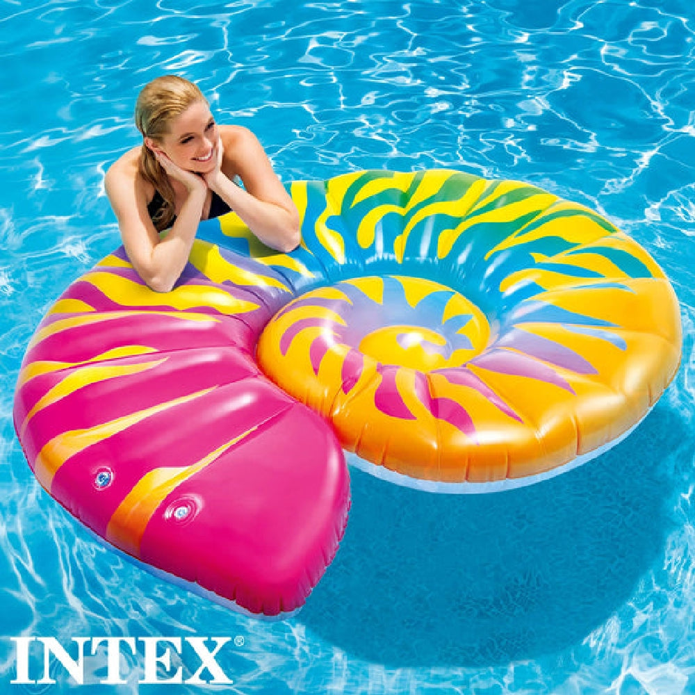 INTEX Rainbow Seashell Inflatable Float – Iridescent Glitter Shell Swim Lounge for Fashionable Pool Play (13+) - Image 3