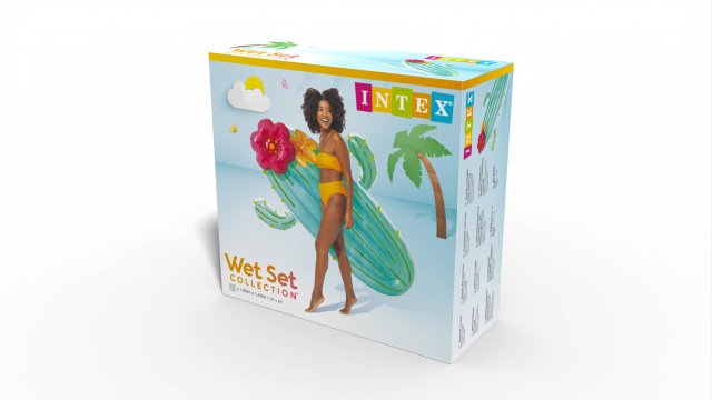INTEX Giant Cactus Inflatable Float – Trendy Desert Theme Water Lounge with Colorful Floral Detail - Image 4